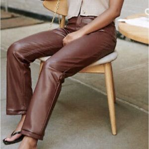 Abercrombie & Fitch 90s Straight Ultra High Rise leather pants